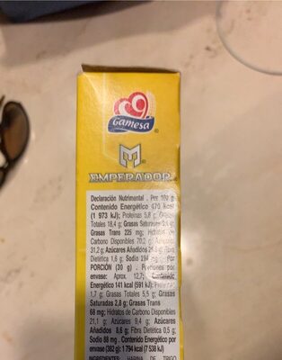 Galleta vainilla 382 grs, emperador, 7 pz, caja