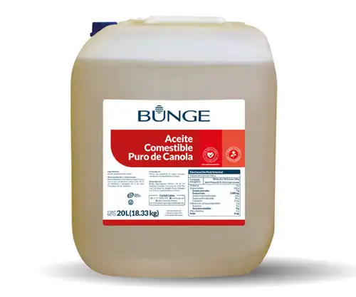 [5] Aceite de canola 20 litros, bunge, bidom