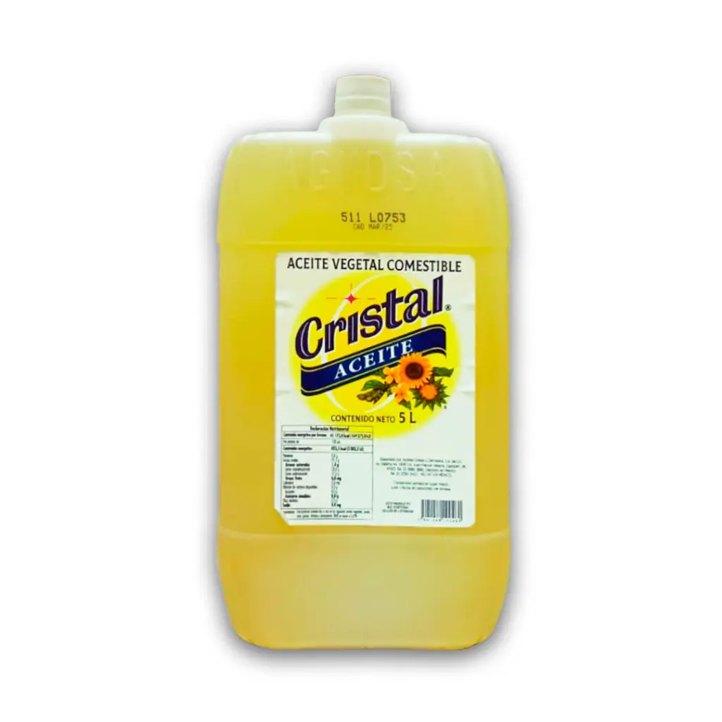 Aceite vegetal 5 l, cristal, pieza
