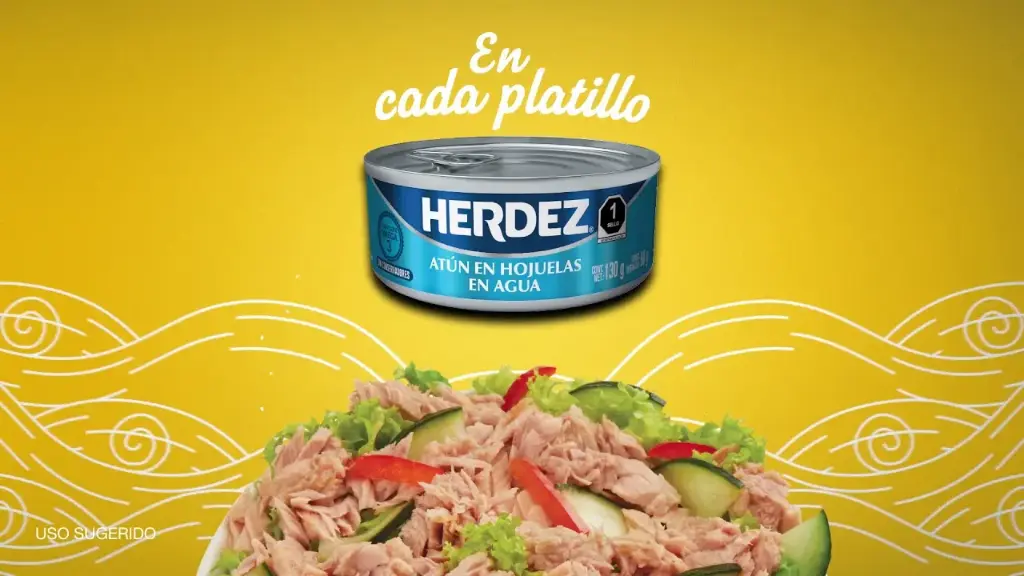 Atún en agua 130gr, herdez, lata