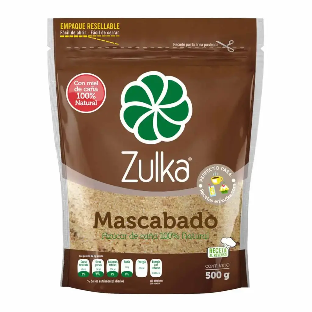 Azúcar mascabado 500gr, zulka, pieza