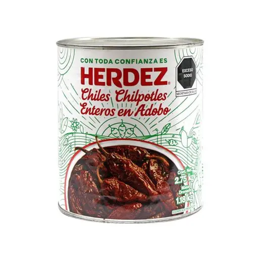 Chile chipotle 2.75 kg, herdez, lata
