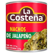 Chiles en vinagre para nachos de jalapeño 2.9kg, la costeña, lata