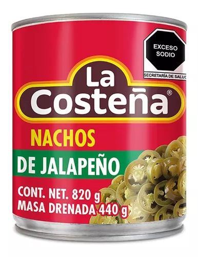 Nacho de jalapeño (en vinagre) de 820 gramos, la costena, lata