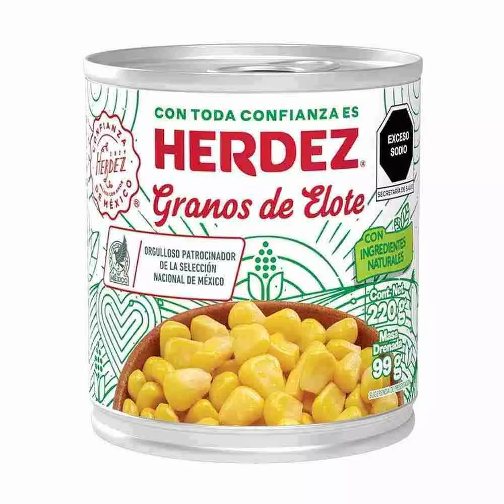 Elote amarillo 220gr 24 pz, herdez, paquete