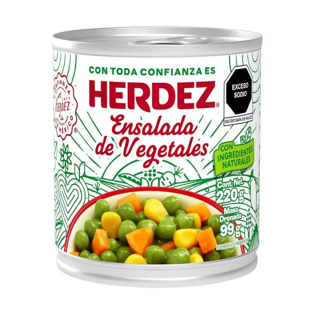 Ensalada de verdura, herdez, 220gr, pieza