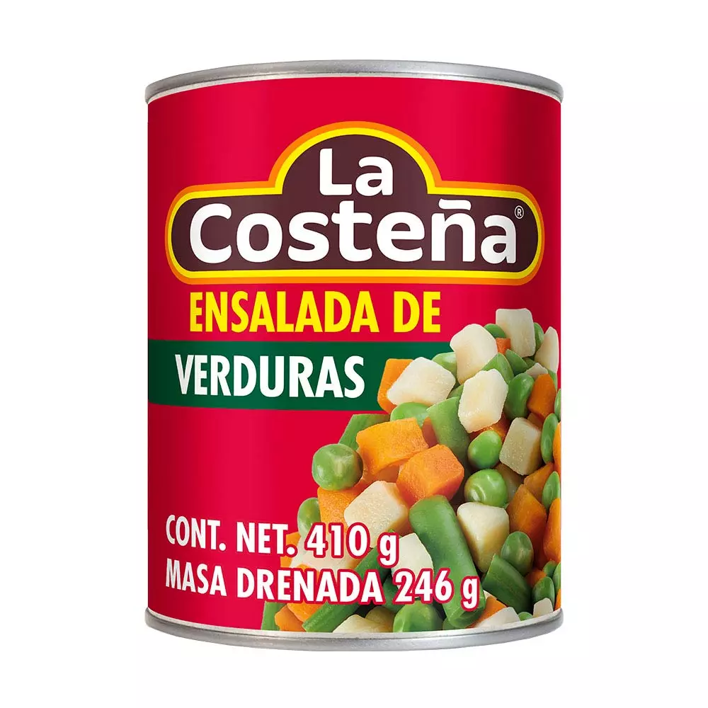 Ensalada de verduras 410 grs, la costeña, lata