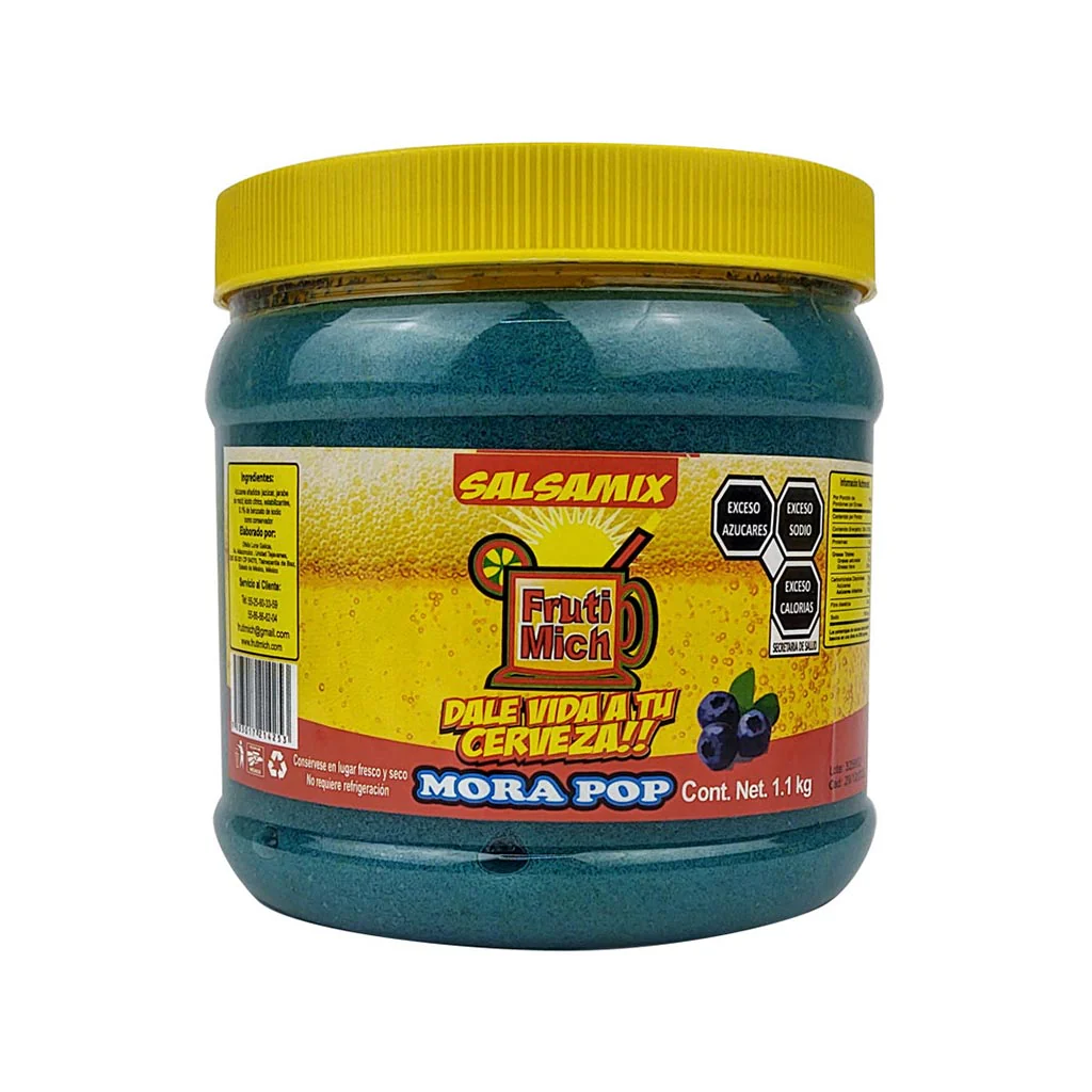 Escarchado pop "frutimich", mora pop, 1.1 kilos, tarro