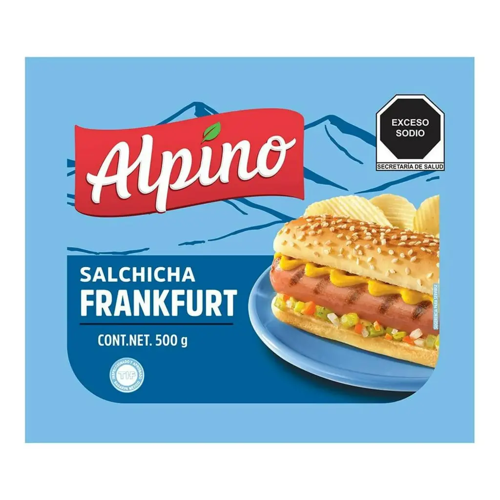 Salchicha 500gr, frankpurt alpino,  paquete