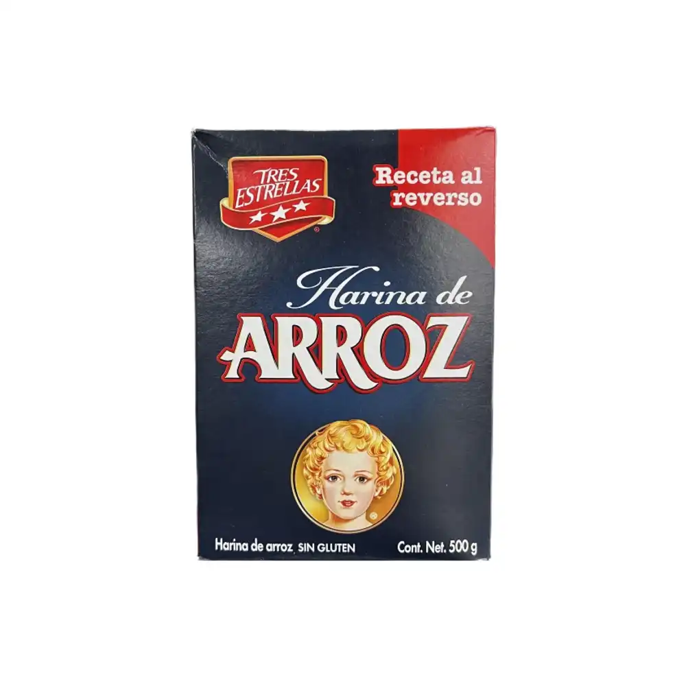 Harina de arroz 500 gr, tres estrellas, pieza