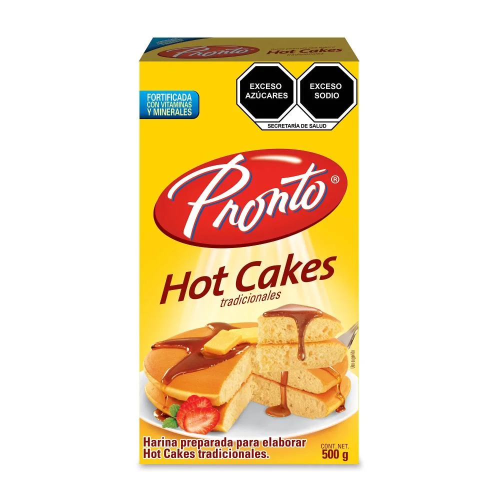 Harina de hot cakes 3 piezas, pronto, paquete.