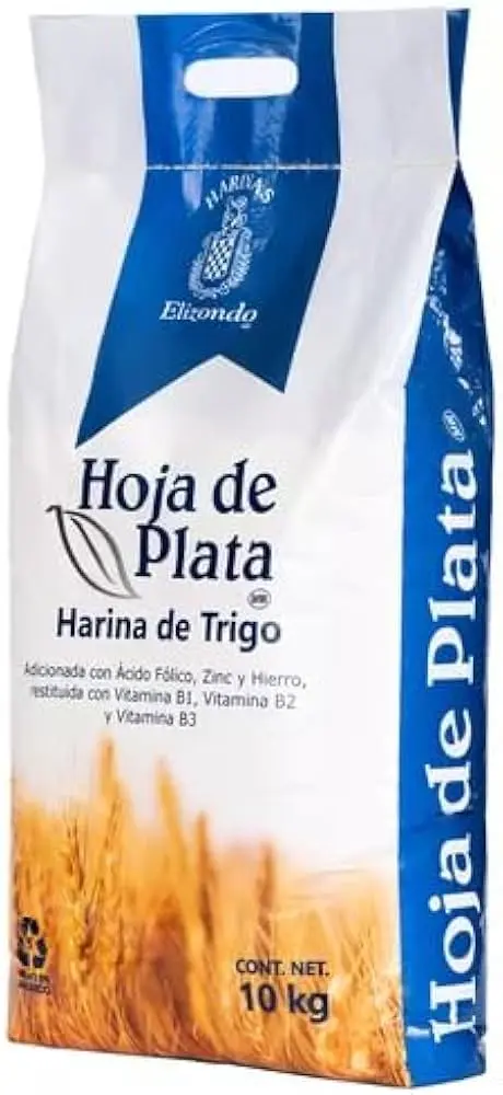 Harina de trigo de 10 kg, hoja de plata, costal