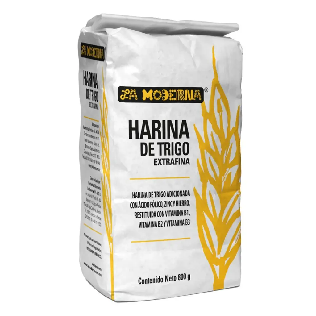 Harina trigo extrafina 800 grs, moderna, pieza