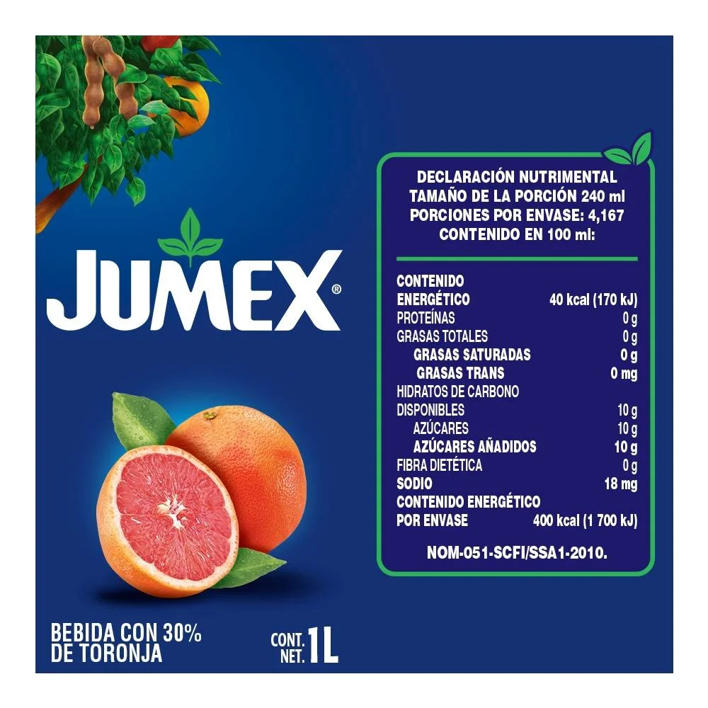 Jugo de toronja 960ml, jumex, litro