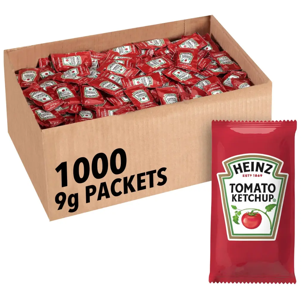 Ketchup de 9 gr de 1000 pz, Heinz, caja
