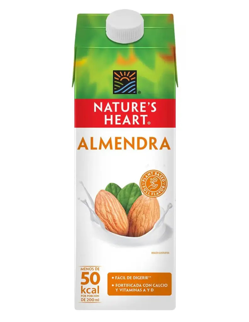 Leche de almendras 946ml 12 pz, natures heart, caja