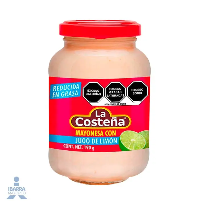 Mayonesa con limón 190gr, la costeña , pieza