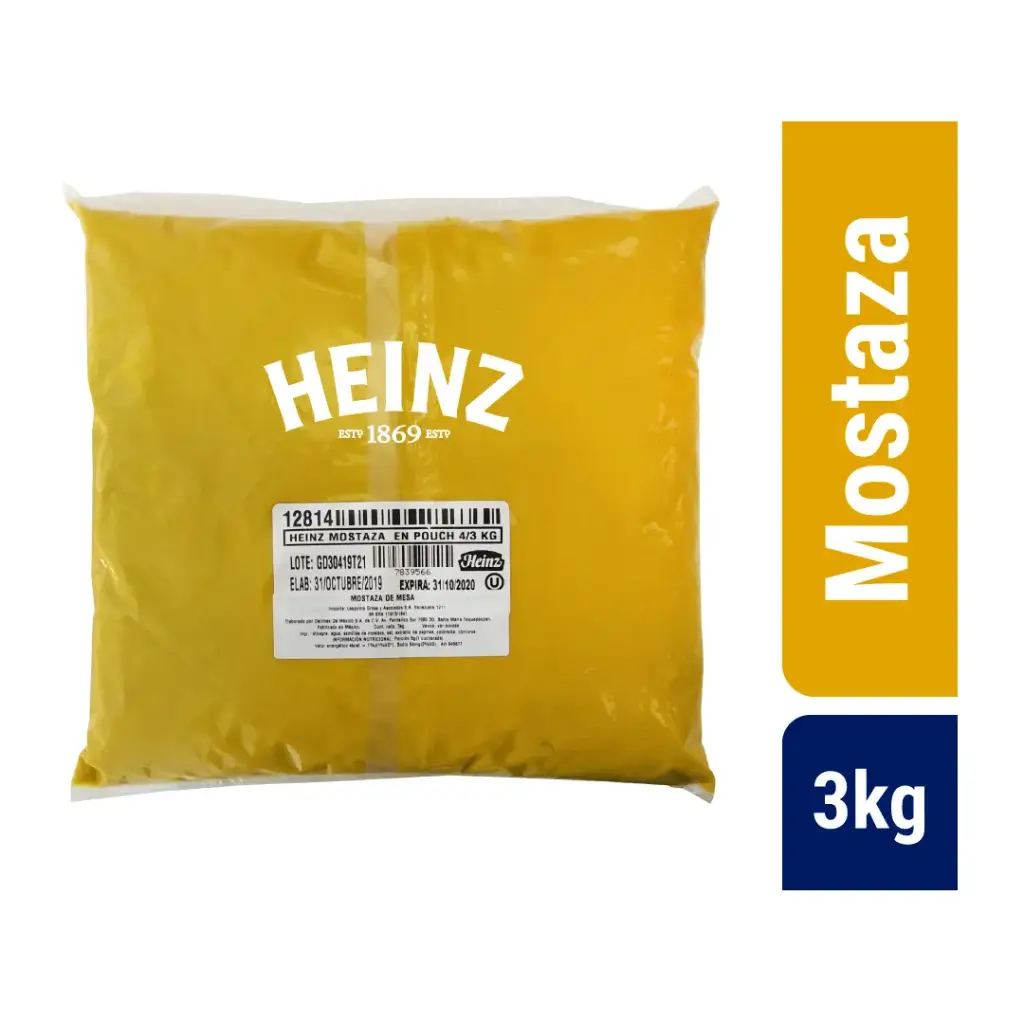 Mostaza pouch de 3kg, heinz, pieza