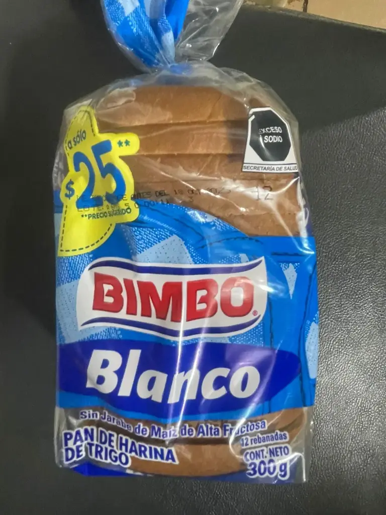 Pan blanco 300g, bimbo, paquete