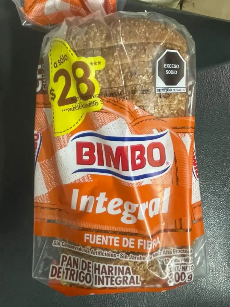 Pan integral chico  300 g, bimbo, paquete