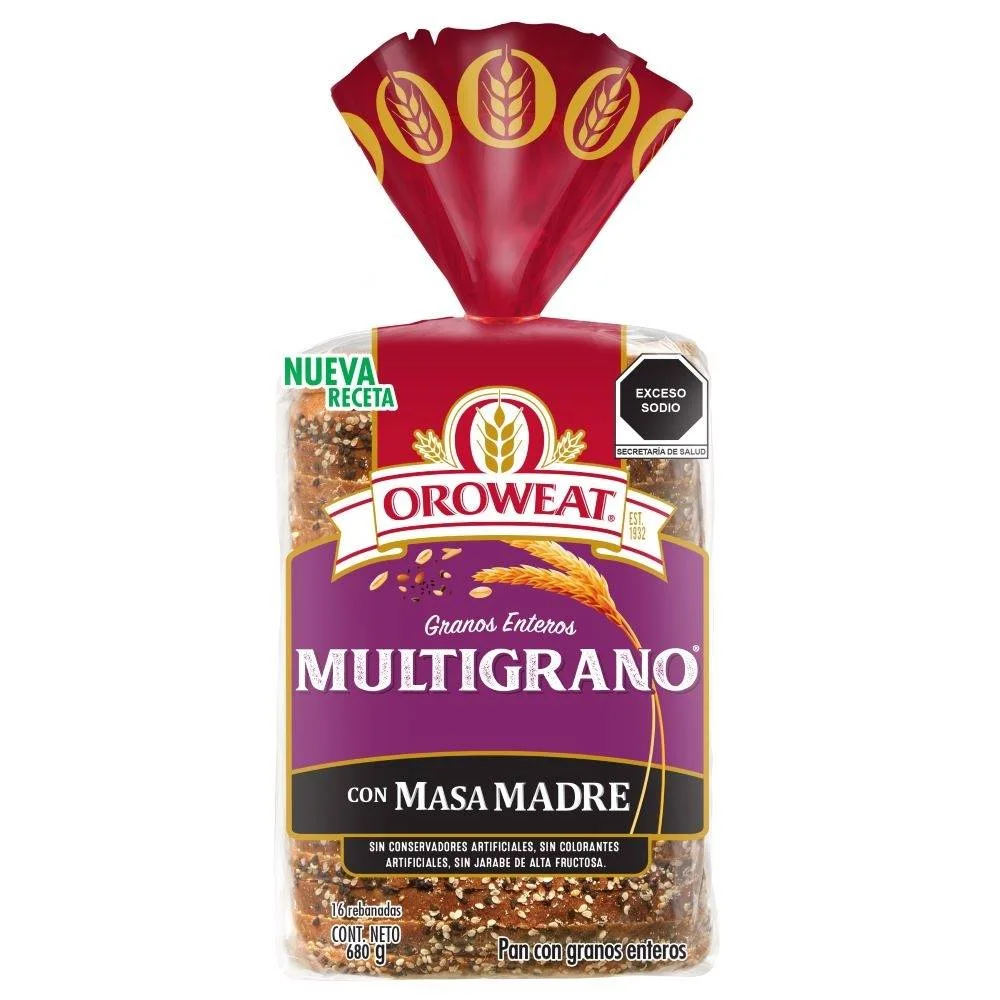 Pan multigrano 680 g, oroweat, paquete