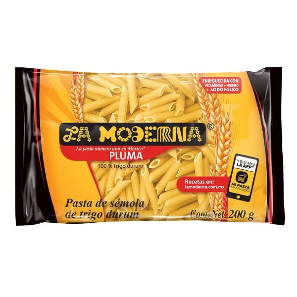 Pasta pluma de 200 gr, la moderna, pieza