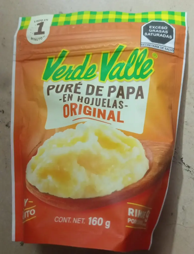 Puré de papa en hojuela 160g, verde valle, pieza