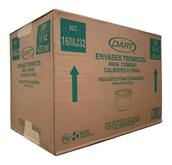 Tazón unicel 16 oz, 500 piezas, caja