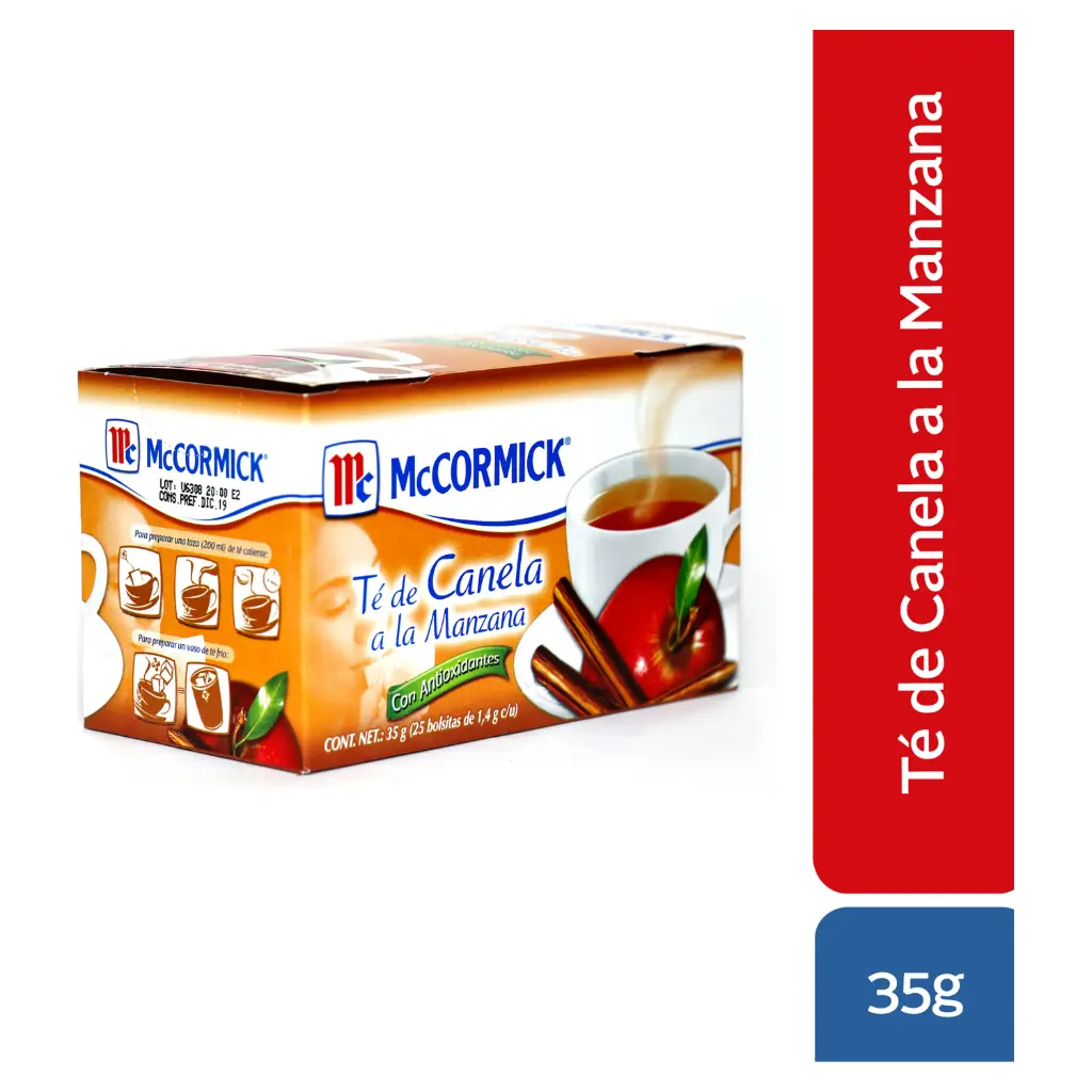 [1058] Té de canela o manzana mcck 35g, 24 unidades, caja