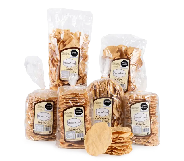 Tostadas pozoleras caseras 6 paq , hornasana, caja
