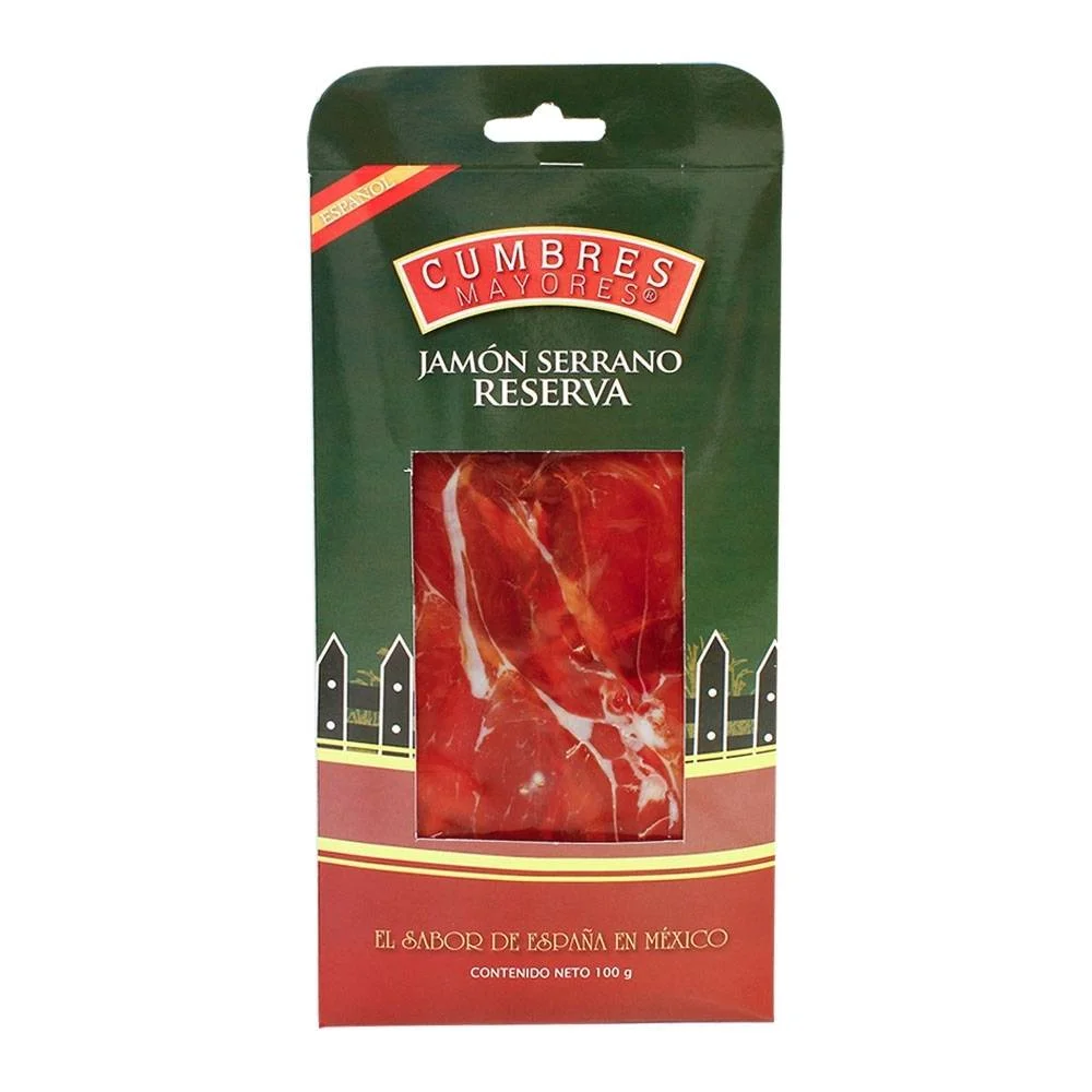 [1366] Jamón serrano de 100 g, cumbres, pieza