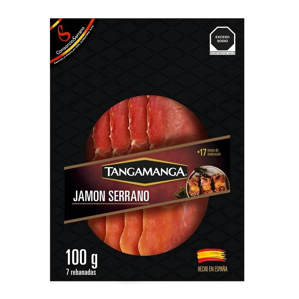 Jamón serrano español 100g, tangamanga, pieza