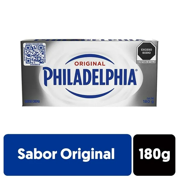 Queso crema 180 grs, philadelphia, pieza