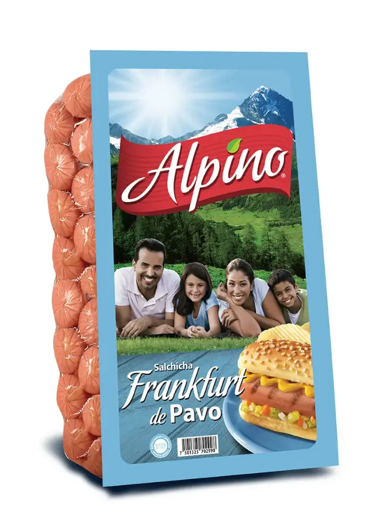 [1446] Salchicha de pavo 2.4kg, frankfurt alpino, paquete