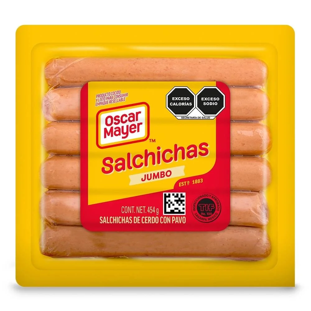 [1453] Salchicha jumbo 454gr, Oscar Mayer, paquete