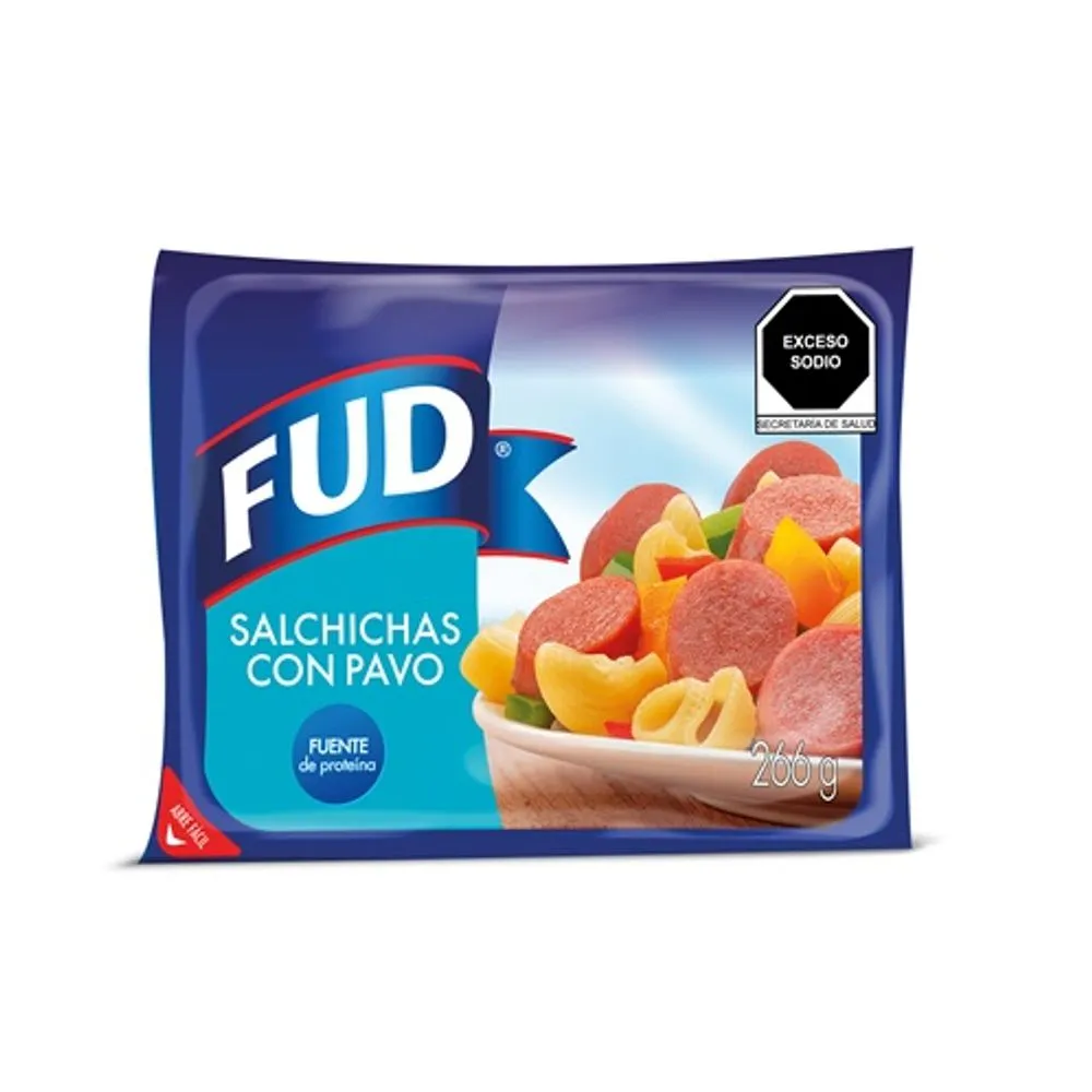 salchichas de pavo 266gr, fud, pieza