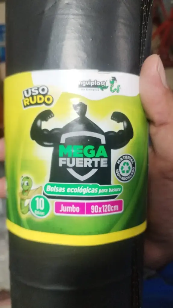 Bolsa de basura jumbo mega fuerte 90x120cm, anguiplast, rollo