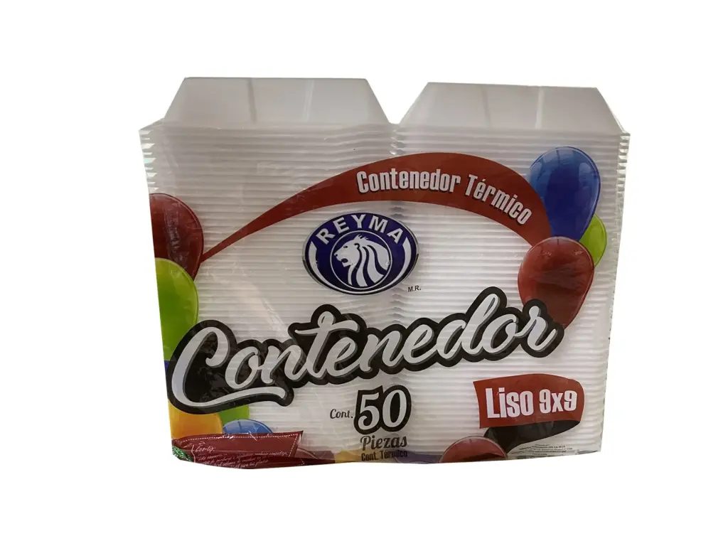 Contenedor 9x9 liso 50 pz, reyma, paquete