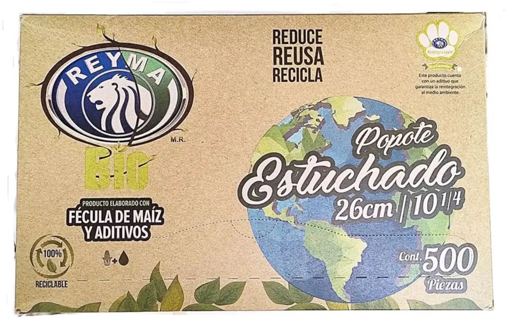 Popotes estuchados ecológicos 500 pz, reyma, caja