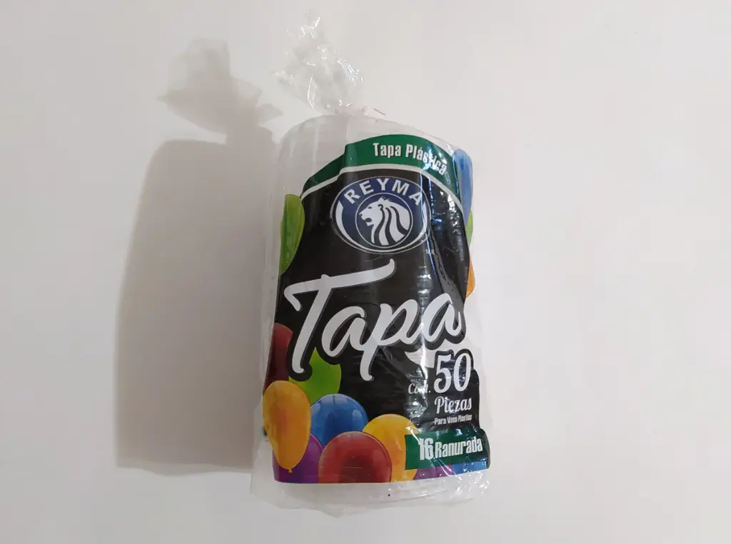 Tapa plastica #16 con 50 pz, reyma, paquete
