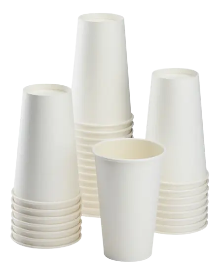 Vaso encerado blanco 16 oz, 50 piezas, paquete
