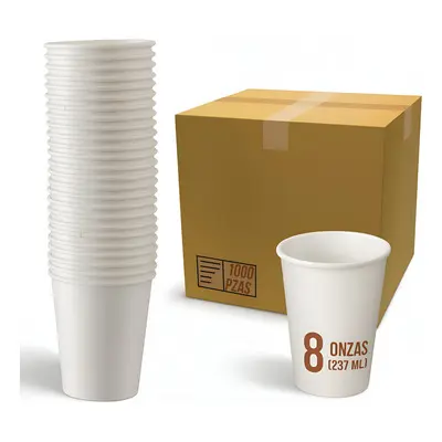 [1620] Vaso encerado blanco 8 oz, 500 piezas, paquete