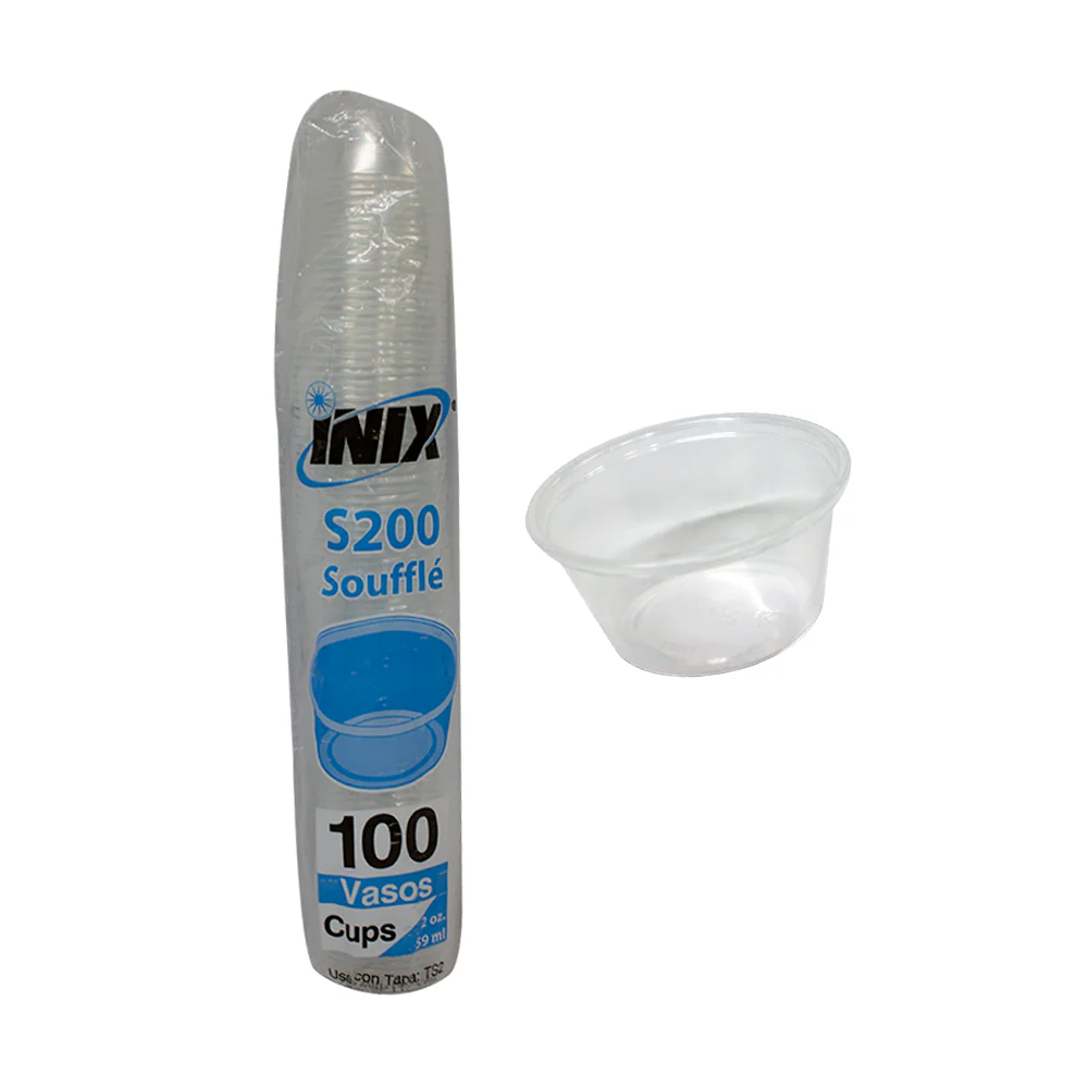 [1621] Vaso Souffle S-200 100pz, inix, paquete