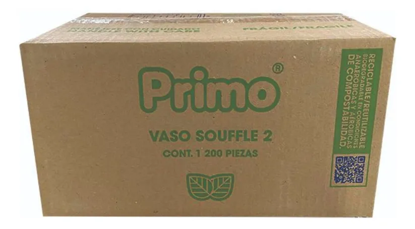 Vaso souffle 2 onzas 1200 piezas, caja
