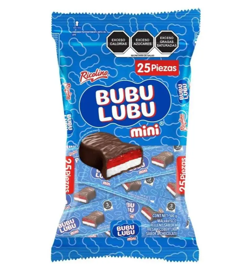 Bubu lubu mini 25 Pz 500g, ricolino, paquete