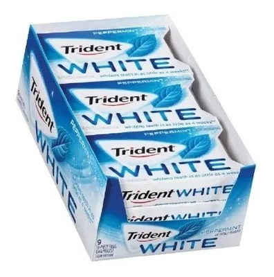 Chicle trident white menta, 12 paquete, caja