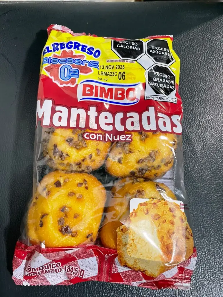 Mantecada con nuez 184.5 g, bimbo, bolsa