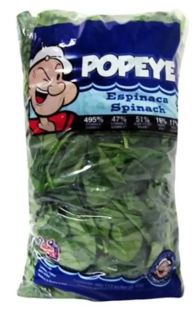 Espinaca, popeye, 1.13 kilos, bolsa