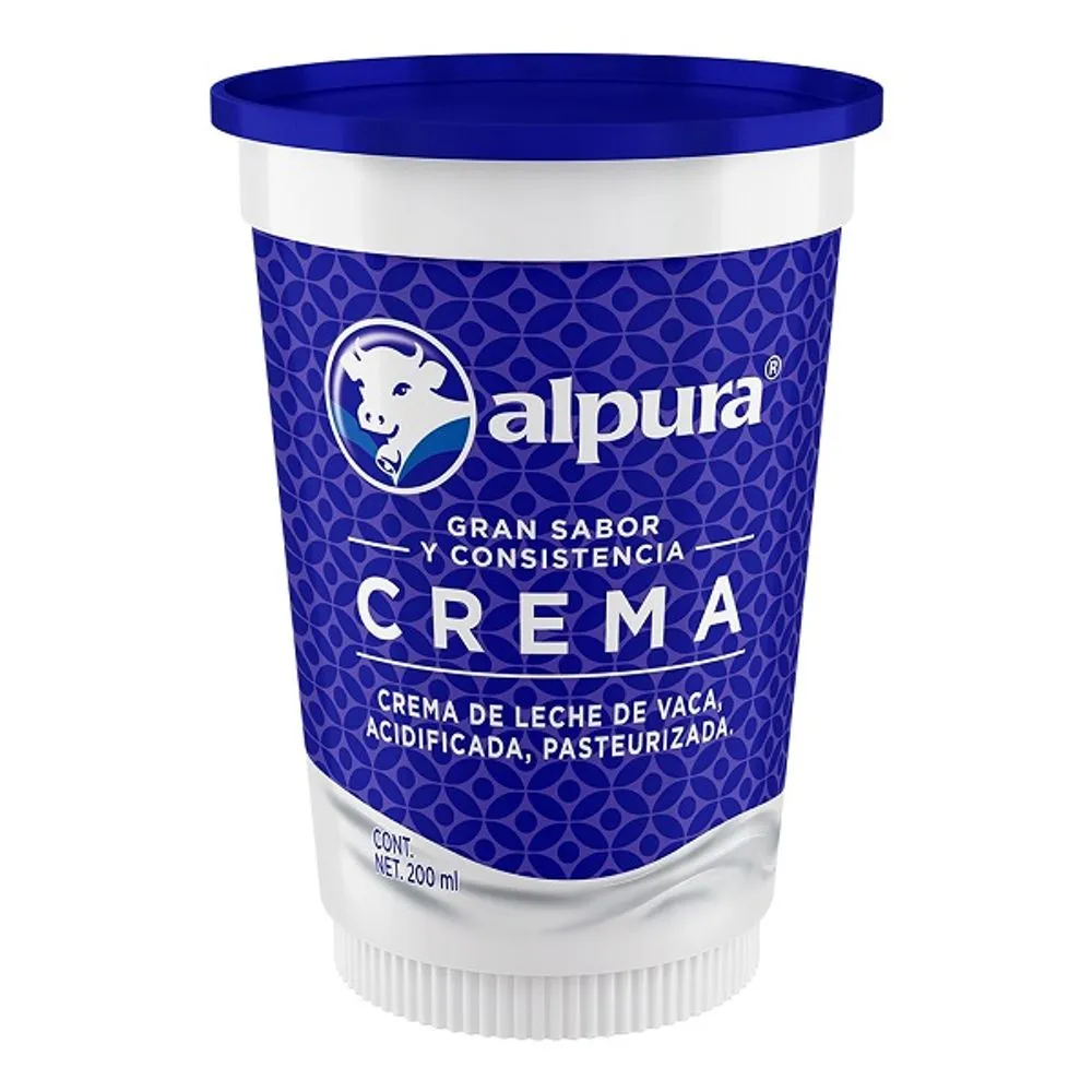 Crema acida de 200 ml, alpura, pieza