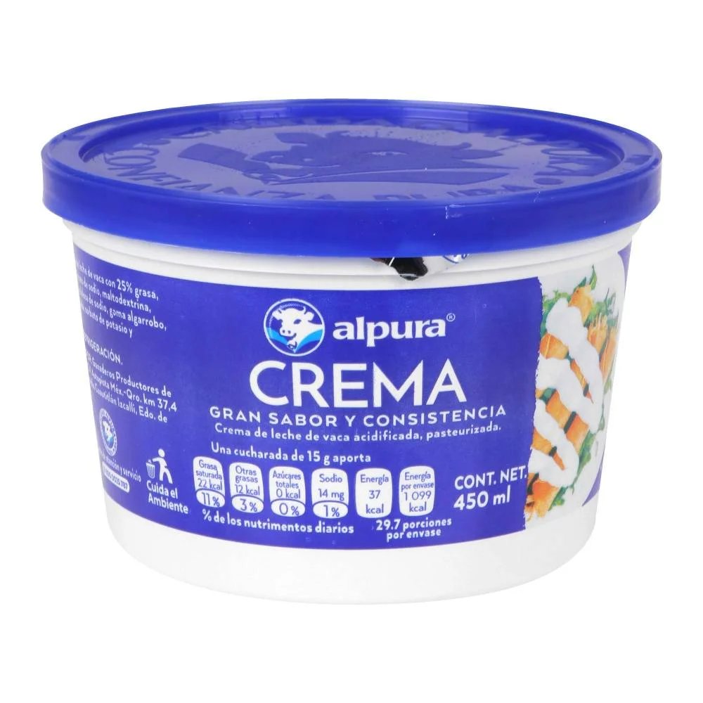 Crema acida de 450 ml, alpura, pieza